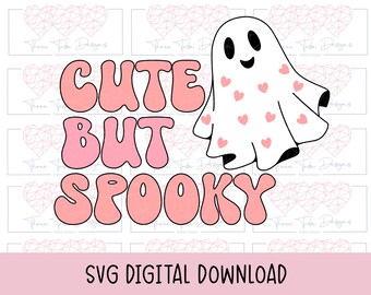 Söt spöke-svg för Halloween-tröja-svg, söta men läskiga png-sublimeringsdesigner, rolig Halloween-svg, retro Halloween png UV DTF-designer