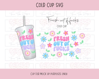 Nyutkommen kall koppomslag svg, retro prästkrage svg, rolig 24oz kall kopp svg, sarkastisk svg png-fil, blomma blad utan hål svg, koppomslagsdesign