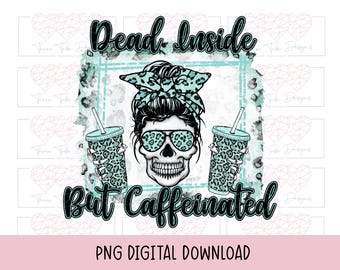 Död inuti koffeinhaltig png, leopardmönstrad skalle png-fil, clipartbild med kaffesublimering, handritat skelett png,