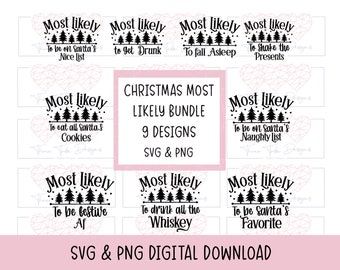 Mest troligt till jultröja svg-paket, julgran png, julbesättning rolig familj jul svg, vinter clipart, julmugg svg