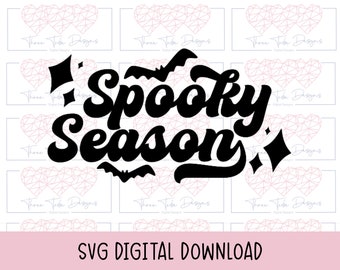 Spöklik säsong svg och png, retro Halloween-stjärna svg, söt Halloween-tröja svg, fladdermus png sublimeringsdesign, UV dtf-designer, litet företag png