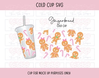 Pepparkaksmugg med kallt te, julsvg med polkagrisstång, hållöst omslag till mugg, söt julsvg, julomslag för småföretag png, svg-designer