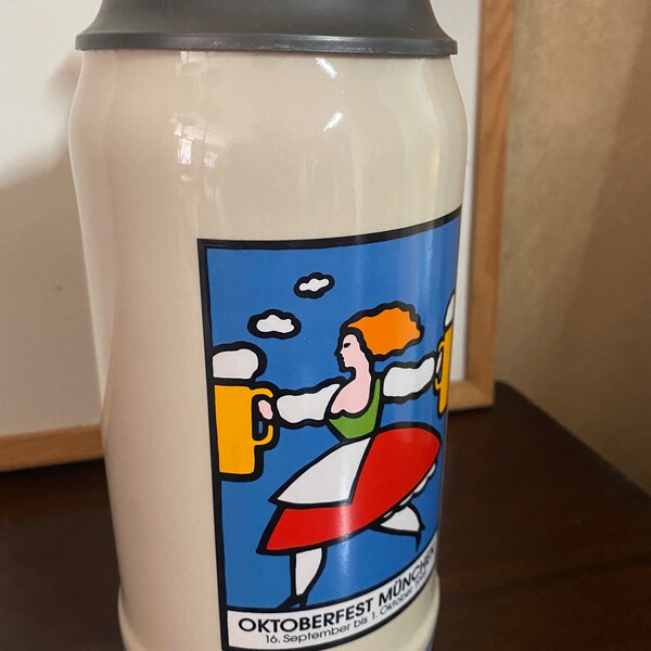 Oktoberfest 1995 München collectable beer stein NEVER USED with certificate