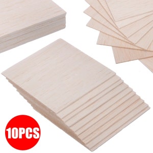 Balsa Wood Blank Sheets 5/10pcs Lightweight Unfinished Wood for DIY Crafts  Aircraft Model Toys 300x100mm/11.8x3.93inch 