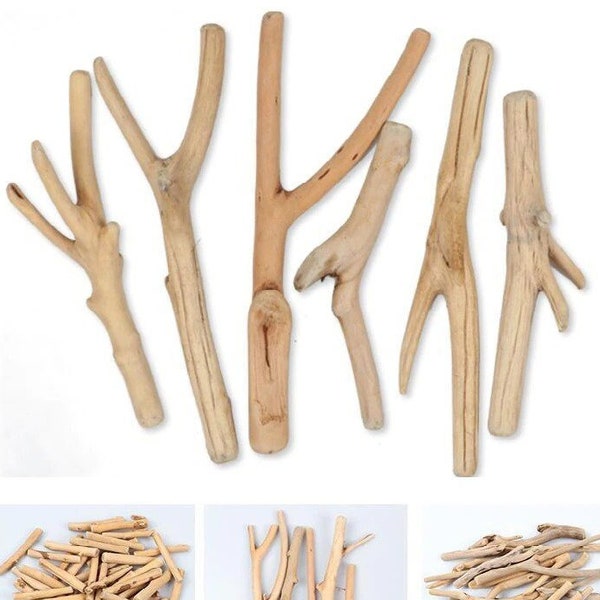 Jeu de bâtons en bois flotté naturel 125 g/60 g Artisanat en bois, ornement d'aquarium, ornement d'aquarium, décoration de maison