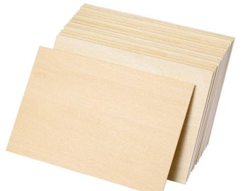 Blank Basswood Sheets, 10PCS 2mm/0.07inch, Unfinished Woodworking Board, Rectangle Wooden Slices for DIY Craft Material, Carving Artboard