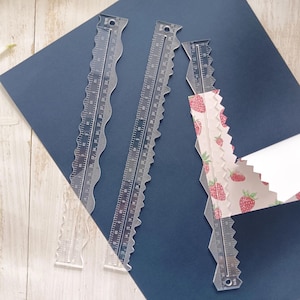 Righello per strappo in carta acrilica, 3 pezzi, trasparente, per lavori di precisione, scrapbooking ed effetti artistici con bordi ondulati, materiali per lavori di carta