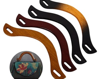 Borsa con manico in legno massello, struttura in legno lucidato e confortevole, per manico di borsa fatto a mano fai-da-te, parti di ricambio, realizzazione di accessori per borse