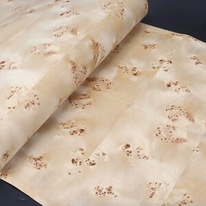 Impiallacciatura in legno di pioppo naturale, legno liscio tagliato al laser, per fai da te, ristrutturazione mobili, forniture per impiallacciatura in legno, 2,5 m x 580 mm/98,42 x 22,83 pollici