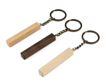 Blank Holz Schlüsselbund, 100 Stück, unfertige Holz Streifen Laser-Ausschnitt, für die Herstellung von hängenden Schlüsselbund, Anhänger, Gravur-Tag, benutzerdefinierte Geschenk Design