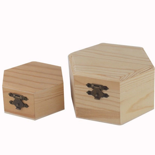 Hexagonal Wood Box Etsy