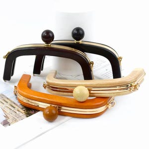 Hölzerner Geldbörsen-Rahmen, Kuss-Verschluss, strapazierfähig, umweltfreundlich, für DIY-handgefertigte Taschen, Geldbörsen, Brieftaschen, Nähzubehör, Geschenke