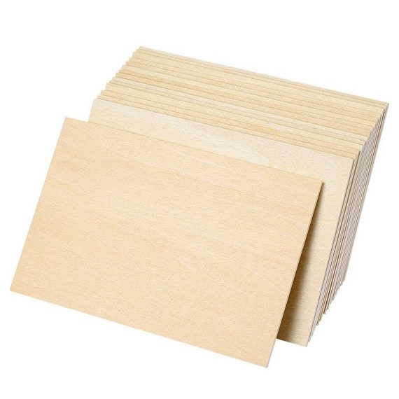 Blank Balsa Wood Sheets, 10PCS 2mm/0.07inch, Unfinished Woodworking Board,  Rectangle Wooden Slices for DIY Craft Material, Carving Artboard 