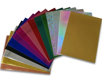 Colored Metallic Paper, 10 pcs Sheet, PET Film, Reflective, Shiny Surface, Versatile, for Scrapbooking, Card Making, DIY Crafting Project,