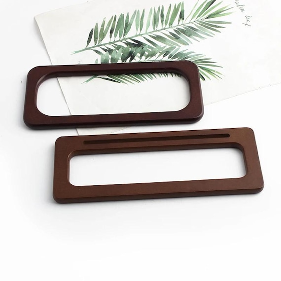 Wooden Purse Bag Handles, 2pcs, Durable Frame, Trapezoid
