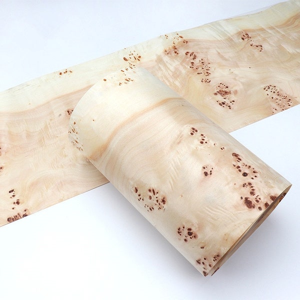 Natural Mappa Burl Veneer Slice, Solid Wood Thin Sheet, Smooth Cutout, for DIY Craft, Skin Guitar, Furniture, Wall Background, 180cm/7.08"