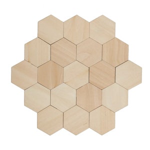 Wooden Hexagon Blank Slices Unfinished Wood Discs Cutout Hanging Embellishments Art Crafts for DIY Crafting Projects Coasters MULTIPLE Size