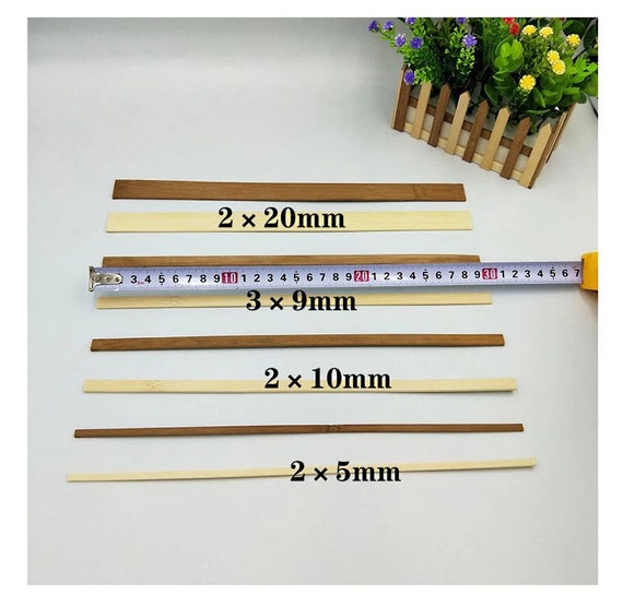 Flat Natural Bamboo Sticks, 50pcs, MULTIPLE Size, 11.81 Inch Long