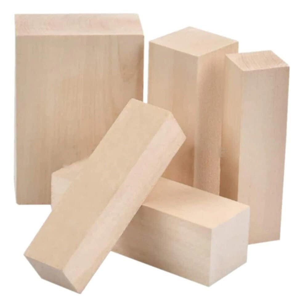 Lime Wood 12 Piece Soft Lime Wood Hand Carving Blanks Blocks 100x25x25 