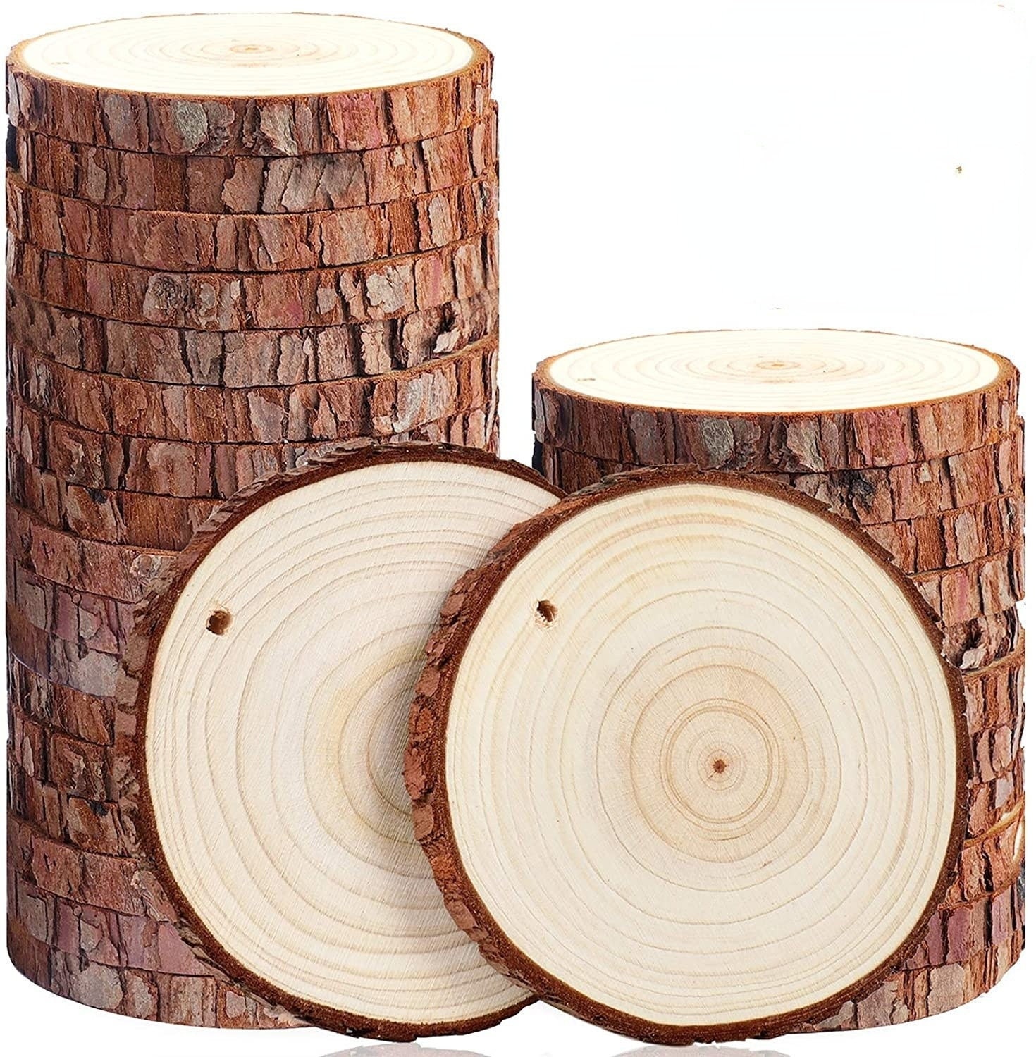 Kiln Dried 4 Inch Craft Wood Rounds Set of 100 Pcs 