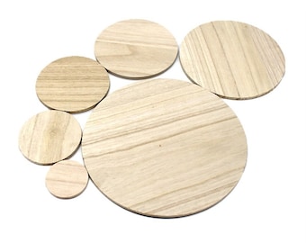 Paulownia Wood Round Board, Unfinished Thickened, Smooth Wood Slice, for DIY Craft, Blank Sign, School Projects, Engraving, Multiple Sizes