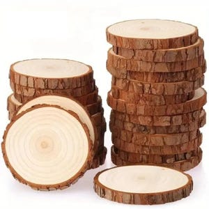 Legno tondo con corteccia, 15 pezzi, fette di tronco non rifinite, per lavori fai da te, pittura su tavola, decorazioni sospese, accessori per foto, pirografia, portachiavi