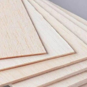 Balsa Wood Blank Sheets 5/10pcs Lightweight Unfinished Wood for DIY Crafts Aircraft Model Toys 300x100mm/11.8x3.93inch