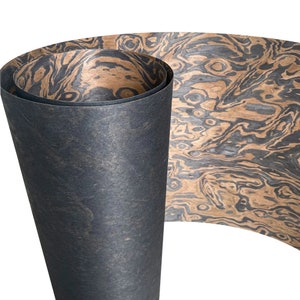 Foglio di impiallacciatura in noce nero, pelle di legno tagliata al laser non rifinita, motivo astratto, per lavori fai da te, per realizzare intarsi per mobili, 250 x 55 cm/98,42x21,65"