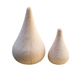 Unpainted Beech Wood Cone, 5pcs, Unfinished Wood Log Smooth Cutout, for DIY Craft, Creative Graffiti, Decoration