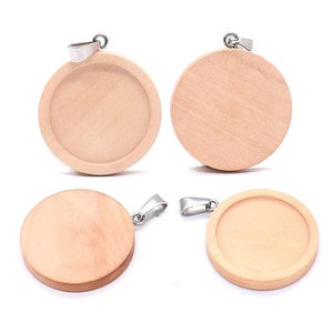 Holz Anhänger Rohling Basis, 10 Stück, unfertige Holz Lünette Tablett Ausschnitt, für DIY Handwerk, Schmuckherstellung, Schmuck Kreis Rohlinge in mehreren Größen