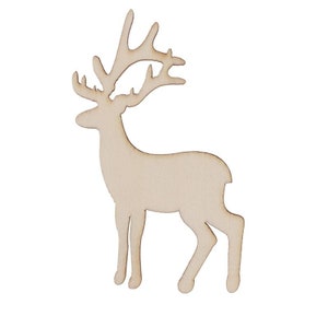 Legno di renna natalizia, 5 pezzi, fette di animali in legno non finiti, per artigianato fai-da-te, scrapbooking, decorazioni per feste di Natale, cervi che dipingono bambini