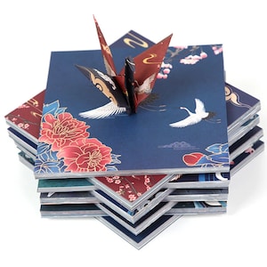 Quadratisches Origami-Papier, 70 Stück Blätter, stark klebend, glänzendes Vogelmuster, für DIY, Scrapbooking, 14,2x14,2 cm/5.590x5.590"