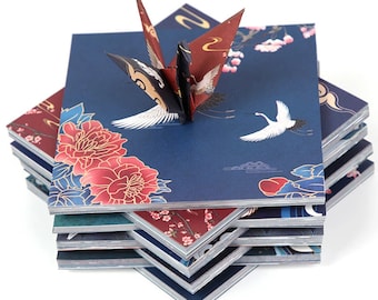 Square Origami Paper, 70 pcs Sheets, Strong Adhesive, Birds Flying Pattern, Glossy, for DIY Craft, Scrapbooking, 14.2x14.2cm/5.590x5.590"