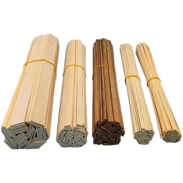 Lamelles de bambou vierges, 10 pièces, bâton de bois brut, pour travaux manuels, fabrication de maisons modèles, meubles, décoration de mariage, fournitures pour le travail du bois