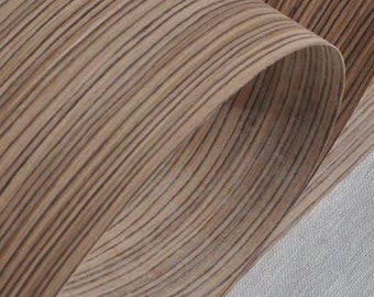 Zebrawood Engineered Veneer with Fleece Backer, Thin Striped Wood Slice, DIY Craft, Paneling, Skin Cover of Furniture, 250x58cm/98.43x22.83”
