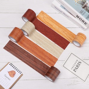 Holzmaserung Klebeband, Starkes selbstklebendes Maskierband, 5 Meter / Rolle, für Möbelrenovierung, Linie Bodenaufkleber, Heimwerker
