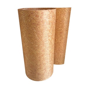 Vel natuurlijk houtfineer, abstract patroon, gladde houtsnede, voor doe-het-zelvers, meubels, gitaarbekleding, houtbewerking 250 x 55 mm/98,42 x 21,65"
