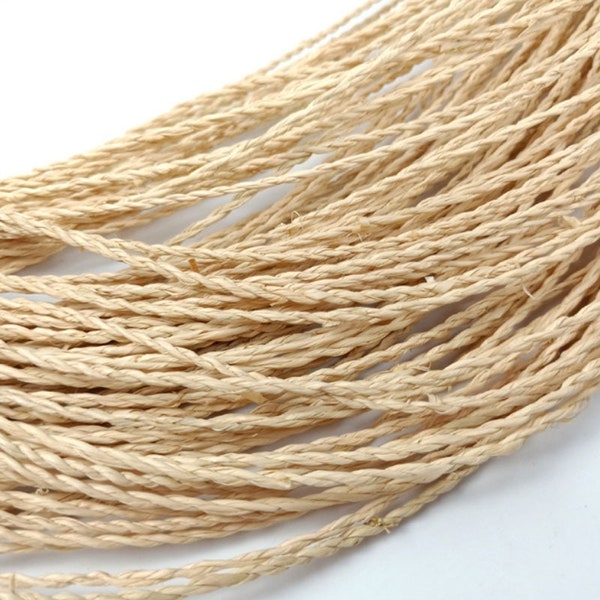 Natural Raffia Straw, Weaving Grass, 40m/1574", Unfinished Braided High Strength Rope, for DIY Craft, Bags, Gift Wrapping, Party Decoration