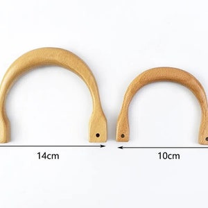 Wooden Bag Handle, 2/4 pcs, Unfinished Frame Wood Smooth Cutout, for Making Purse Handbag, Woodworking, Replacement, 10/14cm/3.94/5.51 image 2