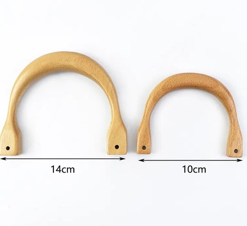 Wooden Bag Handle, 2/4 pcs, Unfinished Frame Wood Smooth Cutout, for Making Purse Handbag, Woodworking, Replacement, 10/14cm/3.94/5.51 image 2