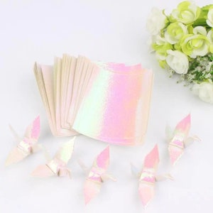 Carta per origami, 100 fogli, colore perla, lucida, resistente, per scrapbooking, matrimonio, invito di compleanno, confezioni regalo, 7*7 cm/2,76*2,76 pollici
