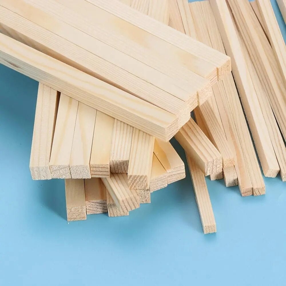 80 Pack 1/2 x 1/2 x 12 Inches Natural Square Wooden Dowel Rods