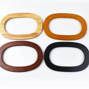 Natural Wood Bag Handle, 2/4 pcs, Unfinished Oval Hollow Wood Cutout, Burr-free Painted, for DIY Craft, Making Handbag, Handle Supplies image 10