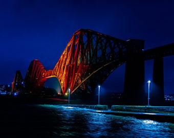 Forth Bridge at night