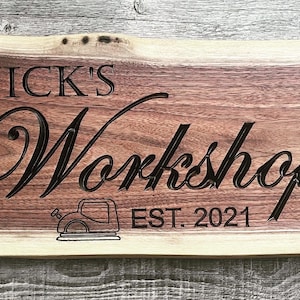 Custom Workshop Sign, Workshop Sign for Men, Personalized Workshop Sign ...