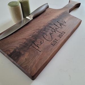 Custom Walnut Charcuterie Board, Personalized Serving Tray, Wood Cheese Platter, Custom Housewarming Gift, Customized Wedding Gift For Her