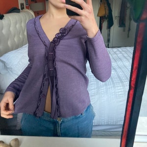 Vintage Second-hand Made In Italy Purple Button Down Shirt