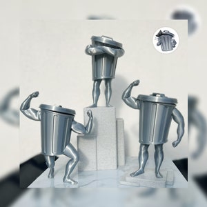 Lordly Trashcan figurine / Honkai Star Rail / Penacony / 3D printed flexing trashcan / Filament