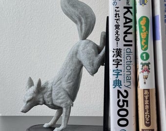 Kitsune Bookend | 3D Printed Book Holder, Fox Figurine