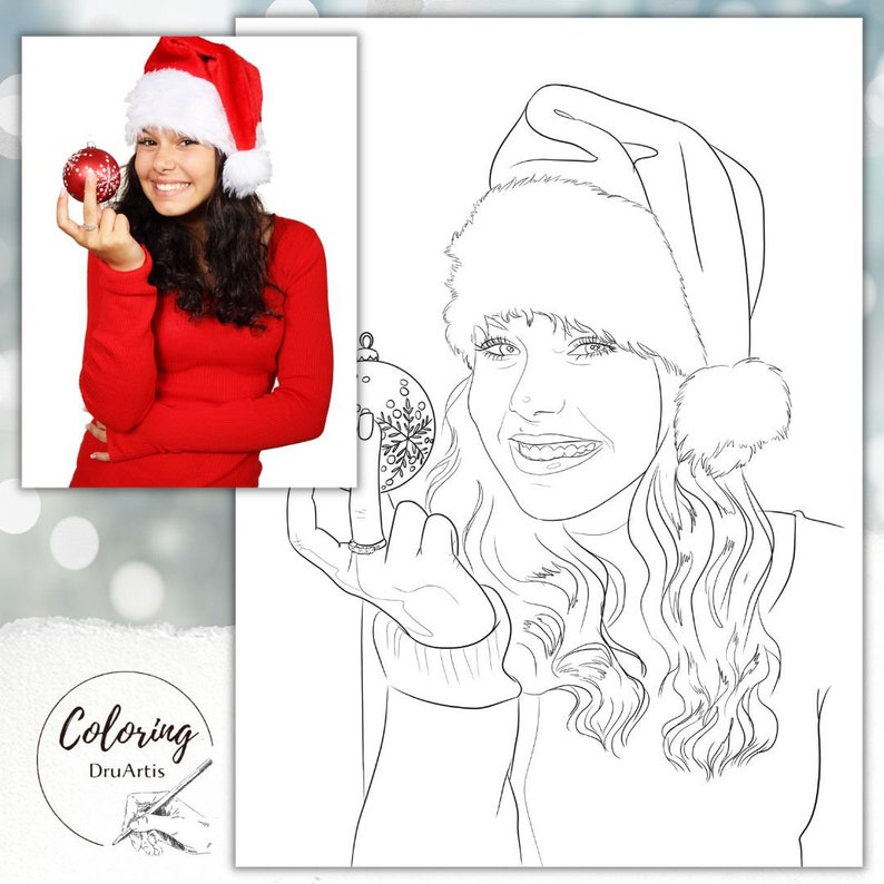 Custom Coloring Page From Your Photo, for Selfprinting, Digital